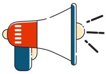 Megaphone icon for “Promote your store and keep the profit.